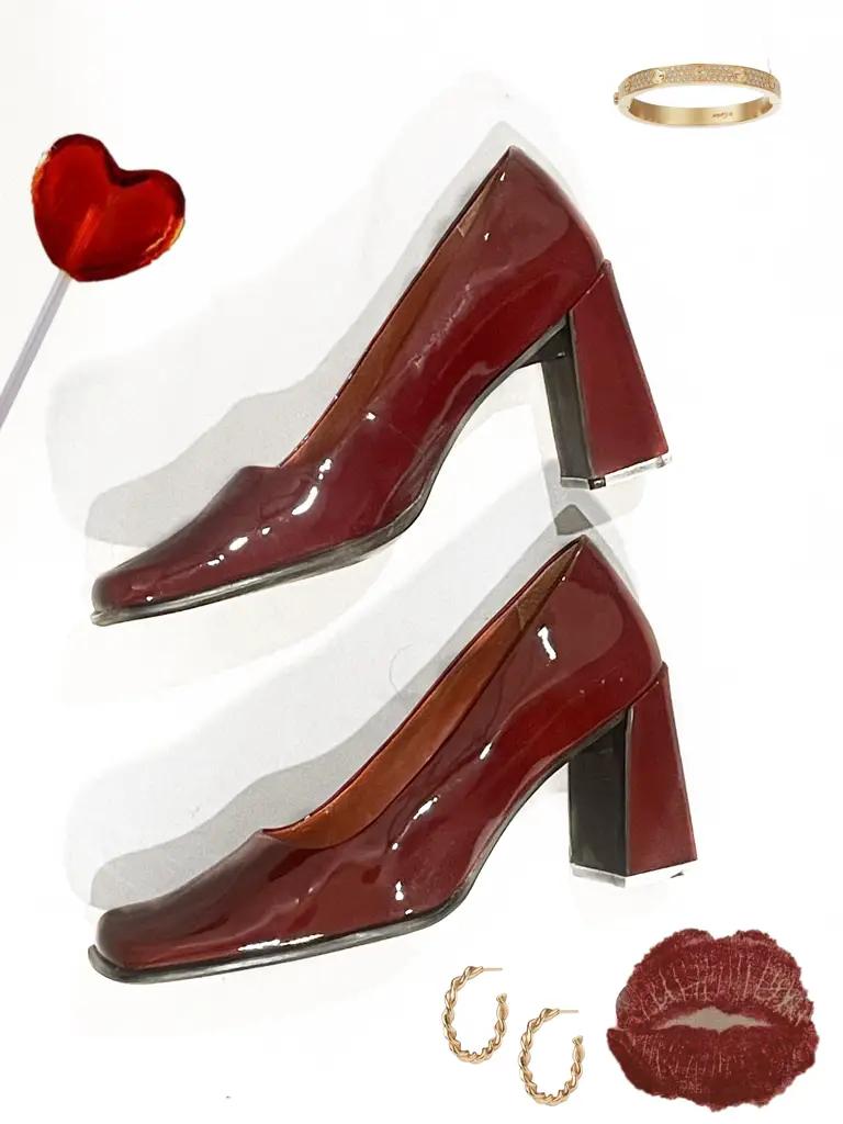 Red Chunky Heels