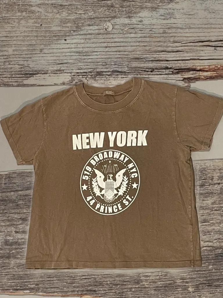 New York brown crop top
