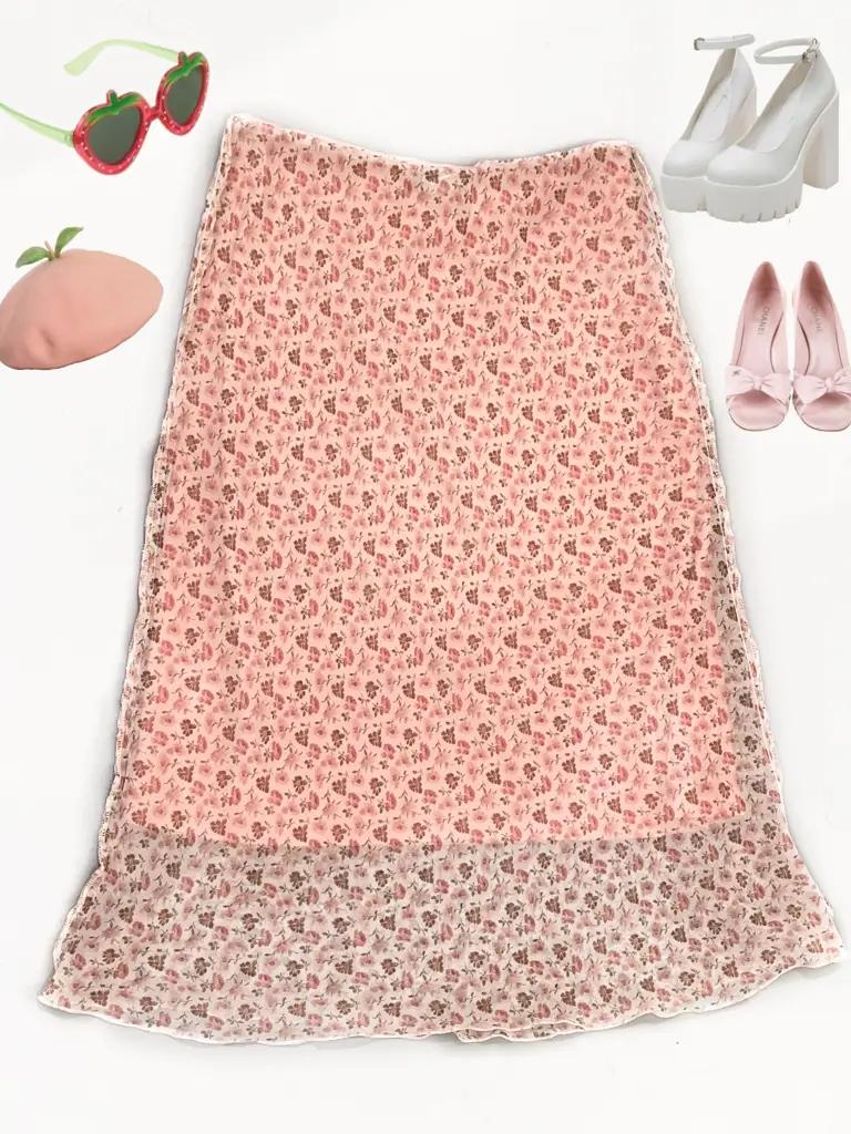 Pink Floral Skirt