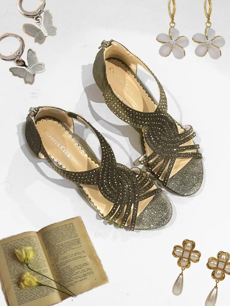 Charter Club Silver Sparkle Sandals